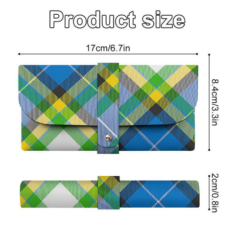 'Yorkshire Tartan' (Slant) Faux Leather Glasses Case