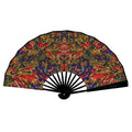 'Clematis Firestorm' (Black Edge) Double-Sided Folding Bamboo Fan