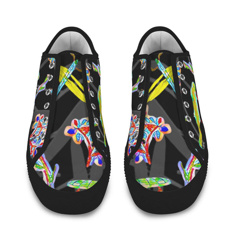 'Regenesis' (Black Edit - Black Trim) Women's Canvas Plimsolls