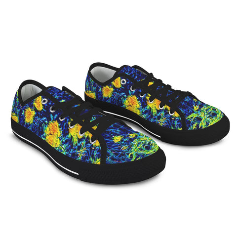 'Wild Poppies' (Black Trim) 'Seattle' Women's Trainers