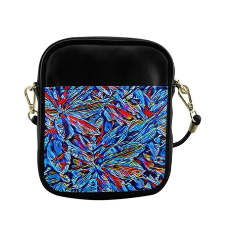 'Clematis Sapphire' Faux Leather Sling Pouch