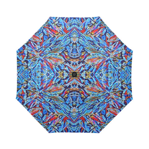 'Clematis Sapphire' Auto-Foldable Umbrella