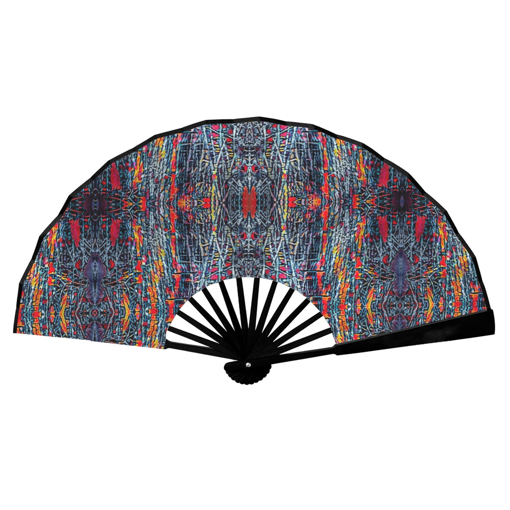 'Graphite' (Black Edge) Double-Sided Folding Bamboo Fan