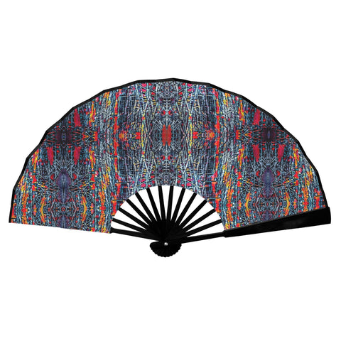 'Graphite' (Black Edge) Double-Sided Folding Bamboo Fan
