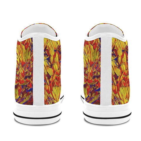 'Peony' (White) Women's 'Vancouver' High Top Boots