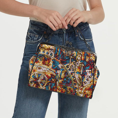 'Boilerplate' PU Kisslock Crossbody