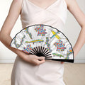 'Regenesis' (White Edit / Black Edge) Double-Sided Folding Bamboo Fan