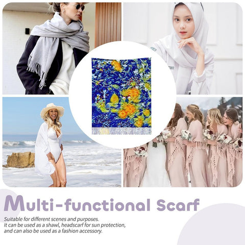 'Summer Basket' Tassel Fleece Scarf