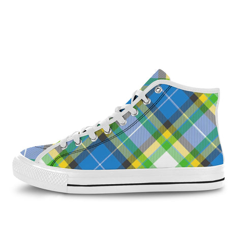 'Yorkshire Tartan' (Slant - White) Vancouver Canvas Boots