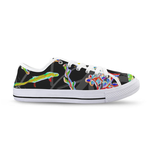 'Regenesis' (Black Edit - White Trim) Women's Canvas Plimsolls