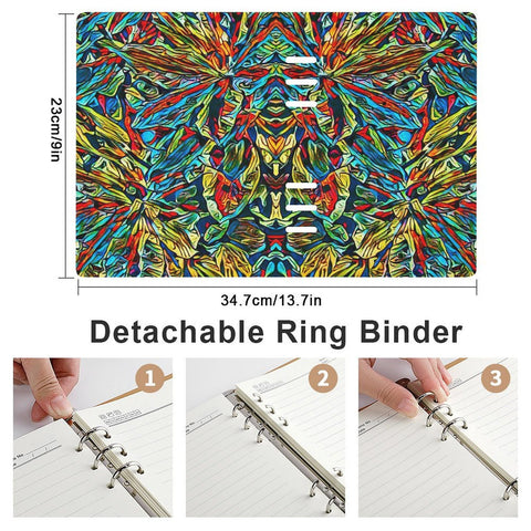 'Clematis Electra' Faux Leather A5 Binder Notebook