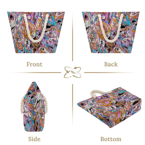 'Psychedelique' Hemp Rope Tote Bag