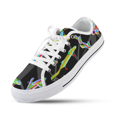 'Regenesis' (Black Edit - White Trim) Women's Canvas Plimsolls