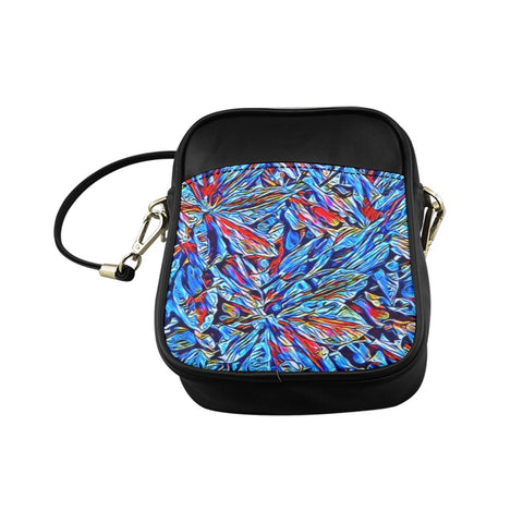 'Clematis Sapphire' Faux Leather Sling Pouch