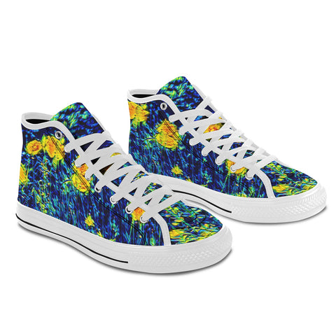'Wild Poppies' (White Trim) Vancouver Canvas Boots