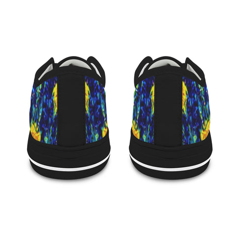 'Wild Poppies' (Black Trim) 'Seattle' Women's Trainers