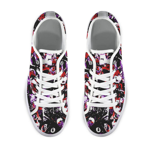 'Gothic Rose' (White Trim) Women's Canvas Plimsolls