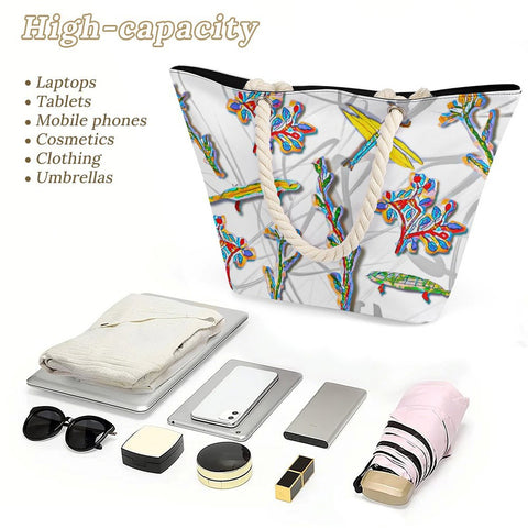 'Regenesis' (White) Hemp Rope Tote Bag