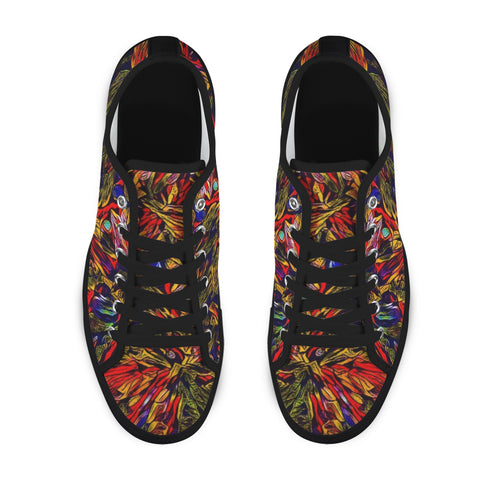 'Clematis Firestorm' (Black Trim) Women's Canvas Plimsolls