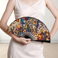 'Boilerplate' (Black Edge) Double-Sided Folding Bamboo Fan