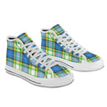 'Yorkshire Tartan' (White) Women's 'Vancouver' High Top Boots
