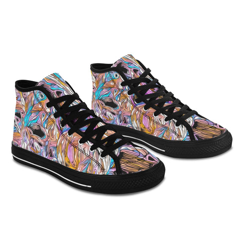 'Psychedelique' (Black) Women's 'Vancouver' High Top Boots