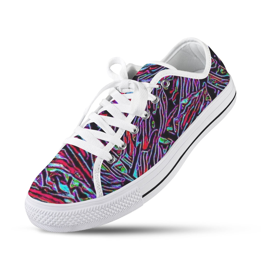 'Clematis Neon' (White Trim) Women's Canvas Plimsolls