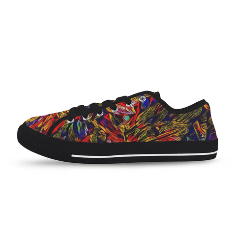 'Clematis Firestorm' (Black Trim) Women's Canvas Plimsolls