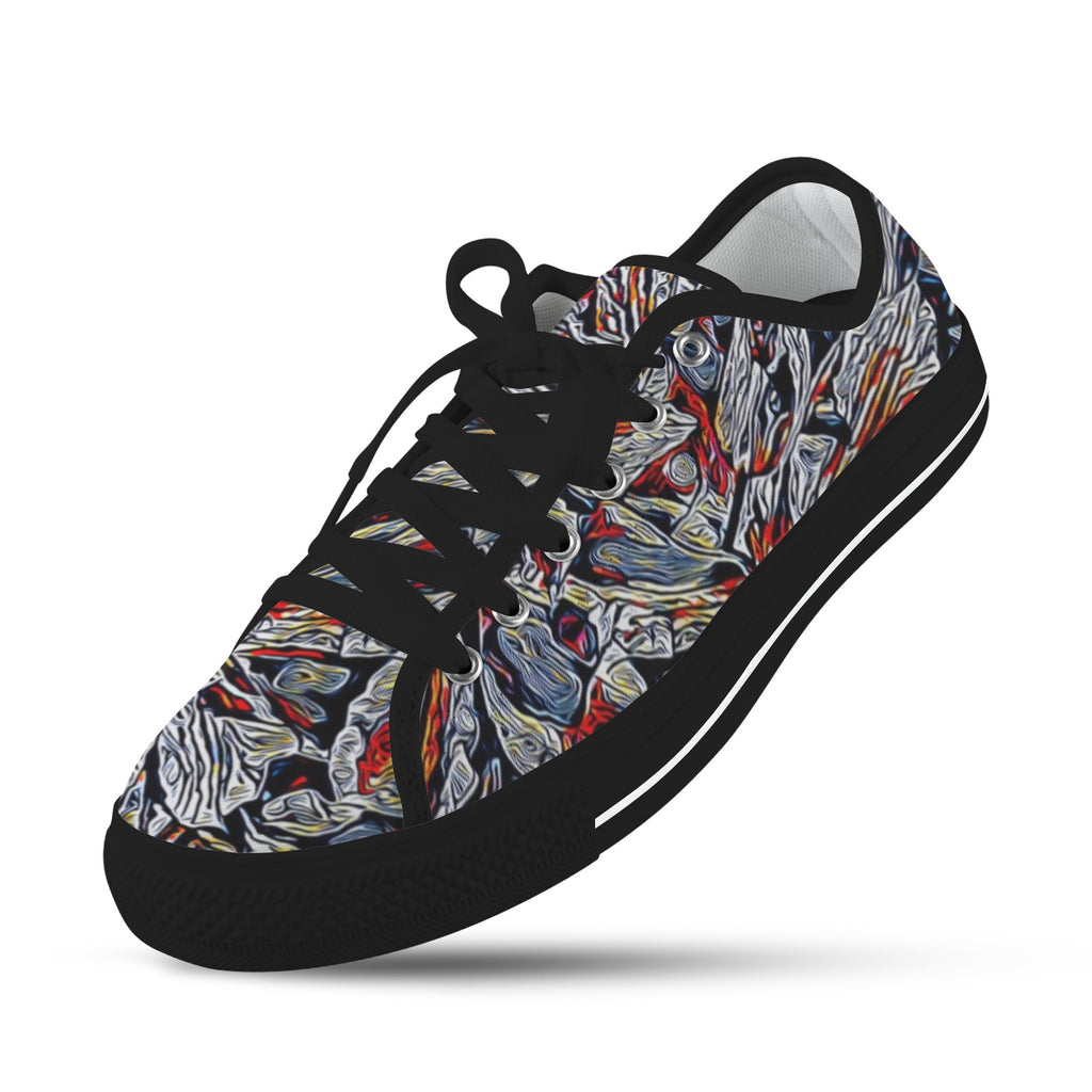 'Clematis Platinum' (Black Trim) Women's Canvas Plimsolls