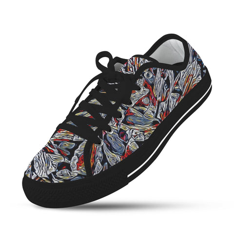 'Clematis Platinum' (Black Trim) Women's Canvas Plimsolls