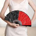 'Bloodlust' (Black Edge) Double-Sided Folding Bamboo Fan