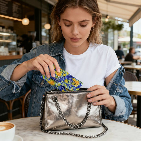 'Summer Basket' Faux Leather Glasses Case