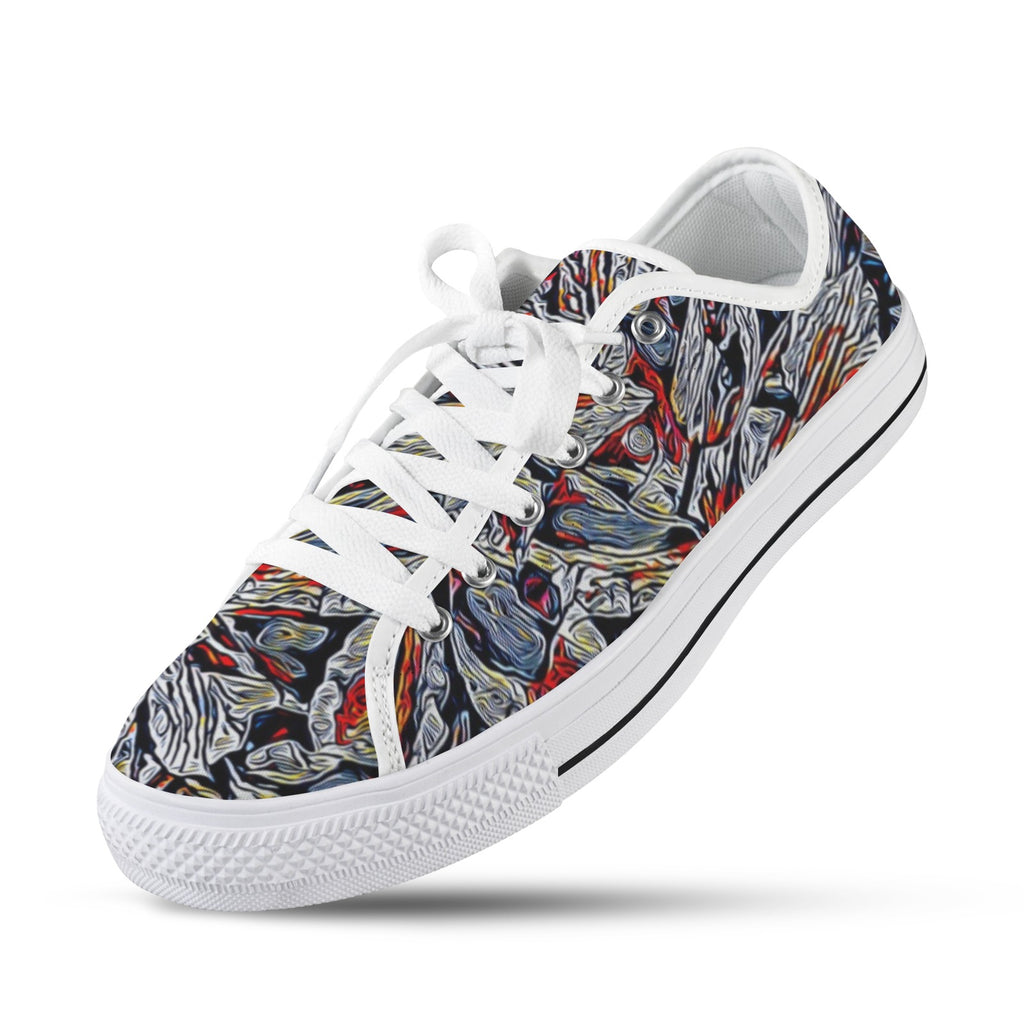 'Clematis Platinum' (White Trim) Women's Canvas Plimsolls
