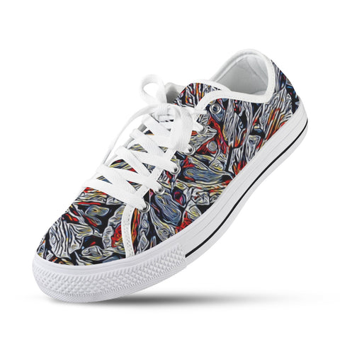 'Clematis Platinum' (White Trim) Women's Canvas Plimsolls