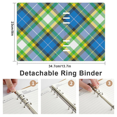 'Yorkshire Tartan' (Slant) Faux Leather A5 Binder Notebook