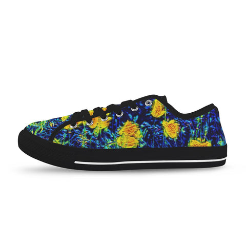 'Wild Poppies' (Black Trim) 'Seattle' Women's Trainers