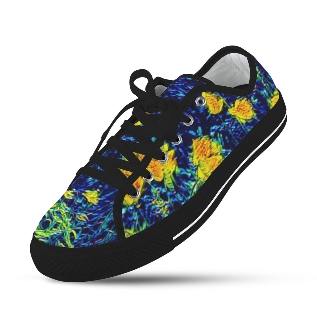 'Wild Poppies' (Black) 'Seattle' Men's Trainers