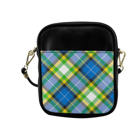 'Yorkshire Tartan' (Slant) Faux Leather Sling Pouch