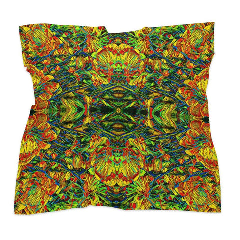 'Peony Citrus' Poly Scarf Square