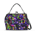'Purple Haze' Faux Leather Kisslock Handbag Crossbody