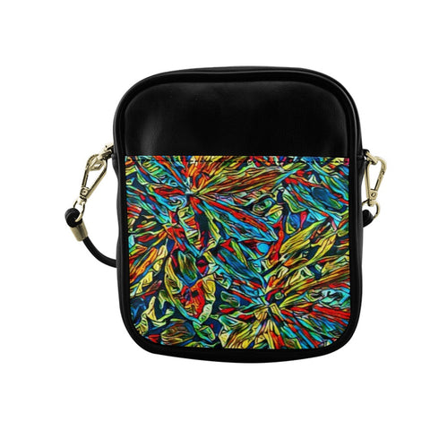 'Clematis Electra' Faux Leather Sling Pouch