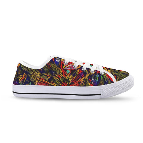 'Clematis Firestorm' (White Trim) Women's Canvas Plimsolls