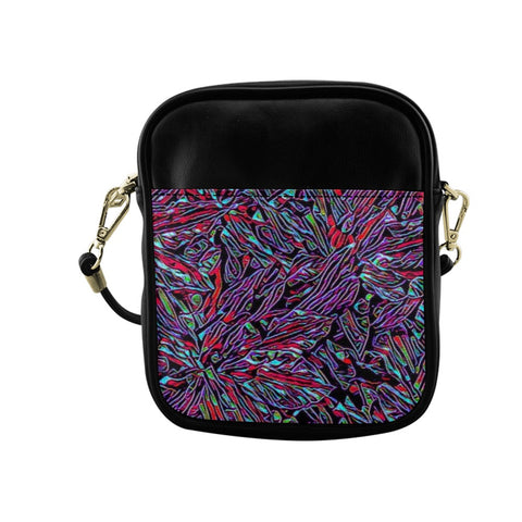 'Clematis Neon' Faux Leather Sling Pouch