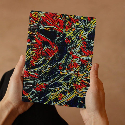 'Earthquake' Faux Leather A5 Binder Notebook