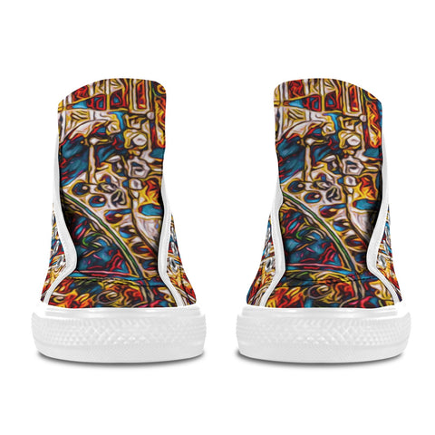 'Boilerplate' (White) Women's Canvas Boots