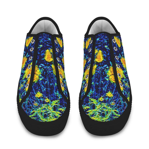'Wild Poppies' (Black) 'Seattle' Men's Trainers