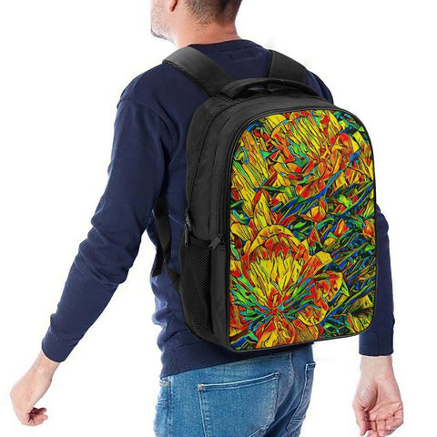 'Peony Citrus' Nylon Backpack