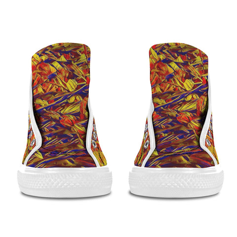 'Peony' (White) Women's 'Vancouver' High Top Boots