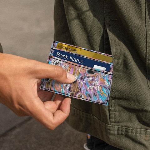 'Psychedelique' Faux Leather Cardholder