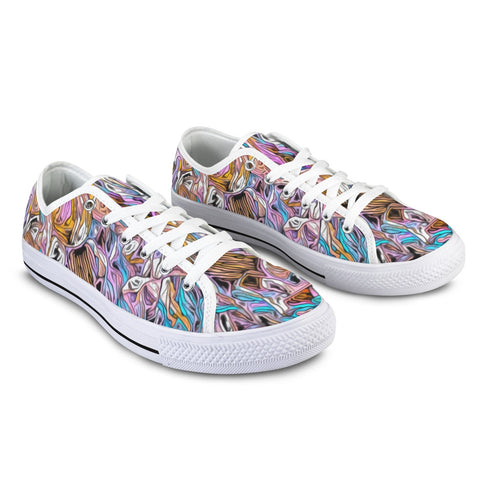'Psychedelique' (White) Women's Canvas Plimsolls